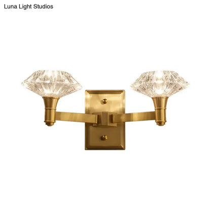 Mussel brass crystal wall mounted lamp bedroom wall sconce