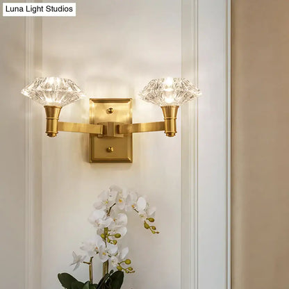 Mussel brass crystal wall mounted lamp bedroom wall sconce