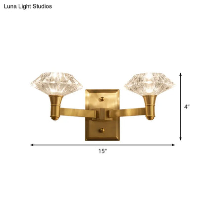 DecorBites™ Mussel Brass Wall Mounted Crystal Doorway Wall Lamp with Clean-Lined Arm