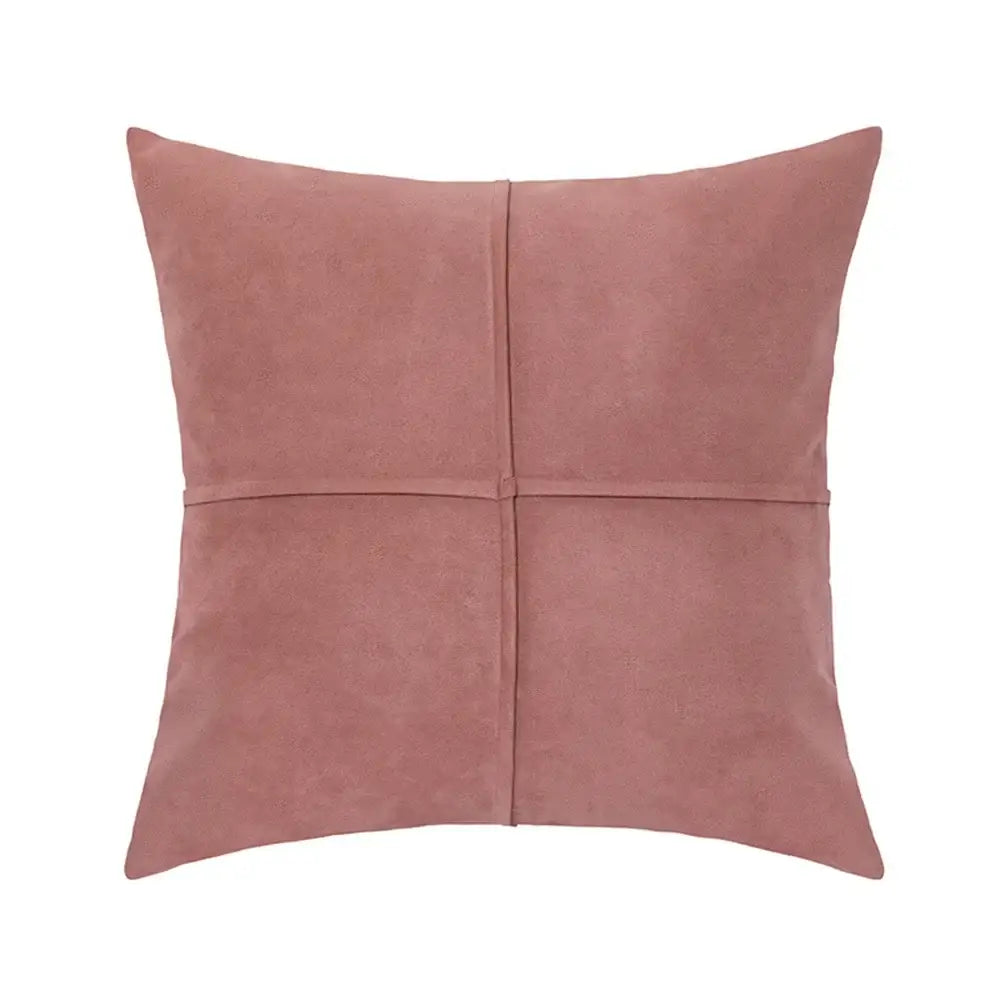 Mustard yellow cross faux suede pillow cover living room decor