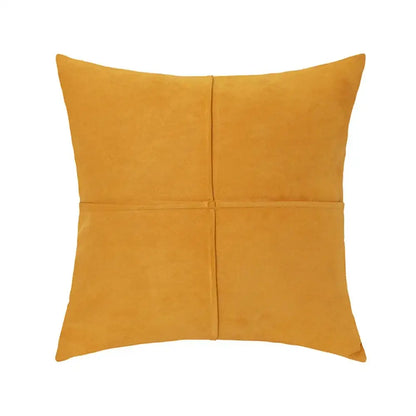 Mustard yellow cross faux suede pillow cover living room decor