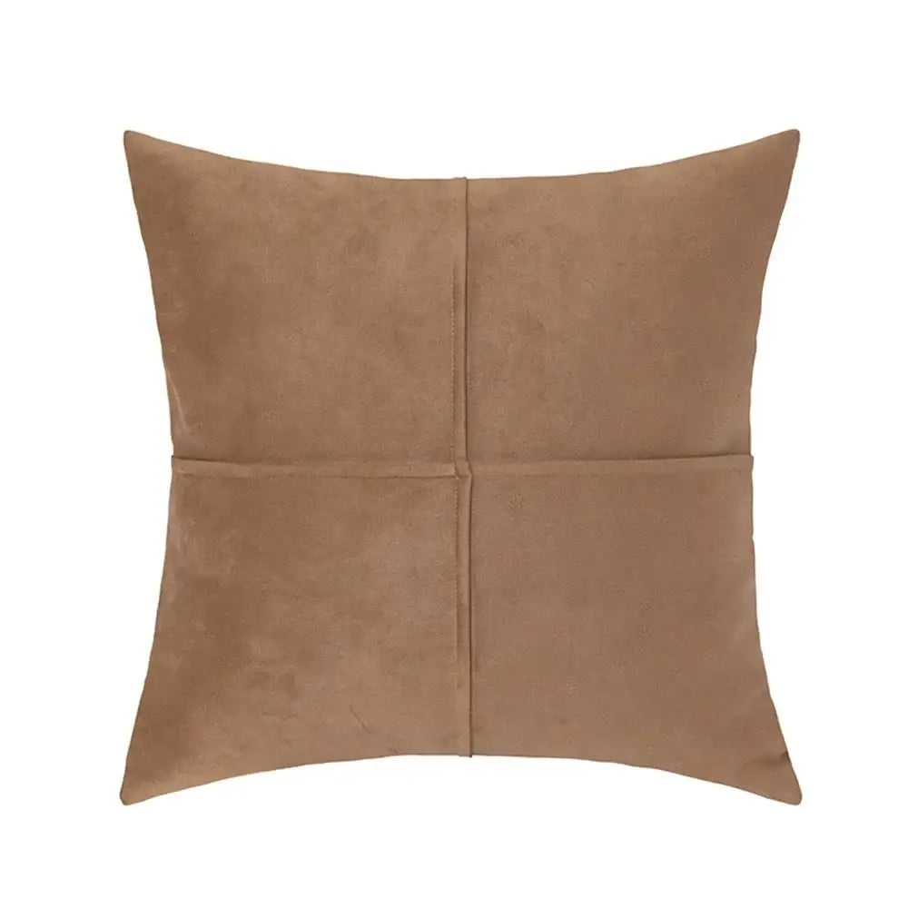 Mustard yellow cross faux suede pillow cover living room decor