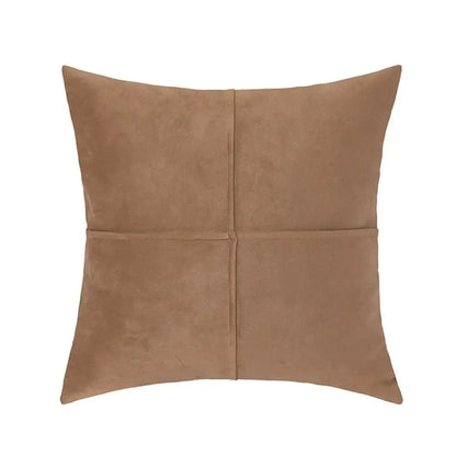 Mustard yellow cross faux suede pillow cover living room decor