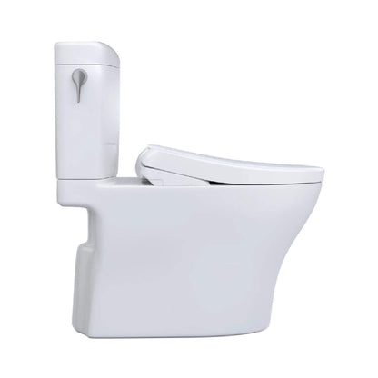 [MW4364736CEMFGN#01] TOTO Aquia IV Cube 1.28 GPF And 0.9 GPF Dynamax Tornado Flush Toilet With Washlet S7A Bidet Seat (SAK74285)