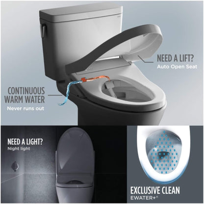 [MW4944724CEMFG#01] TOTO Connelly 0.9 GPF and 1.28 GPF Dual Flush Elongated Cefiontect Toilet With Washlet S7 Bidet Seat (SAK43705)