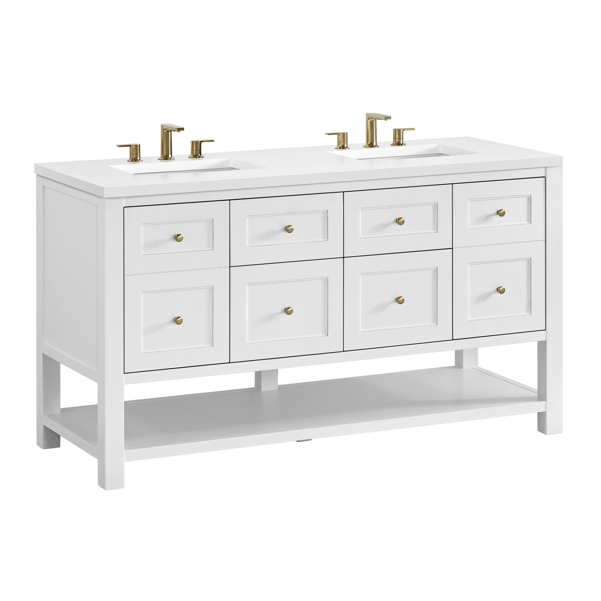 James Martin Breckenridge 60" Double Bathroom Vanity, Bright White