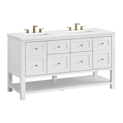 James Martin Breckenridge 60" Double Bathroom Vanity, Bright White