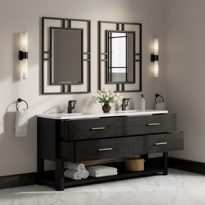 James Martin Lucian 72" Double Bathroom Vanity, Carbon Oak