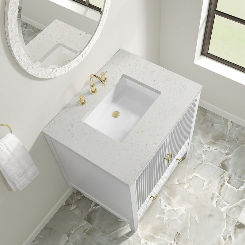 James Martin Myrrin 30" Single Bathroom Vanity, Bright White