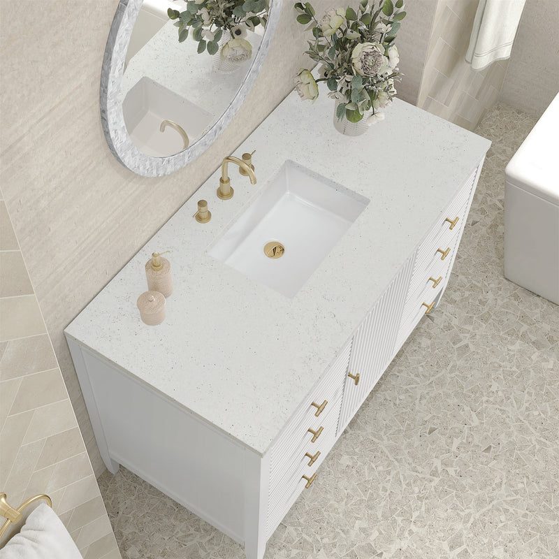 James Martin Myrrin 48" Single Bathroom Vanity, Bright White