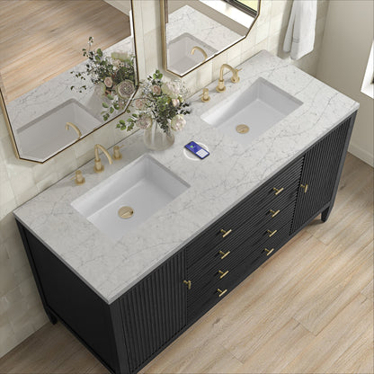 James Martin Myrrin 60" Double Bathroom Vanity, Carbon Oak