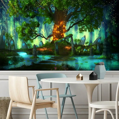 Mystical forest hippie wall tapestry bedroom 3d print decor