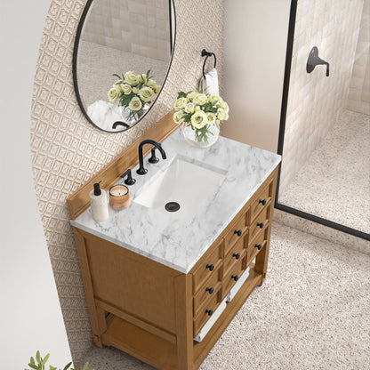 James Martin Malibu 36" Single Bathroom Vanity, Amber Birch