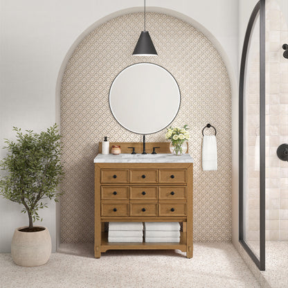 James Martin Malibu 36" Single Bathroom Vanity, Amber Birch