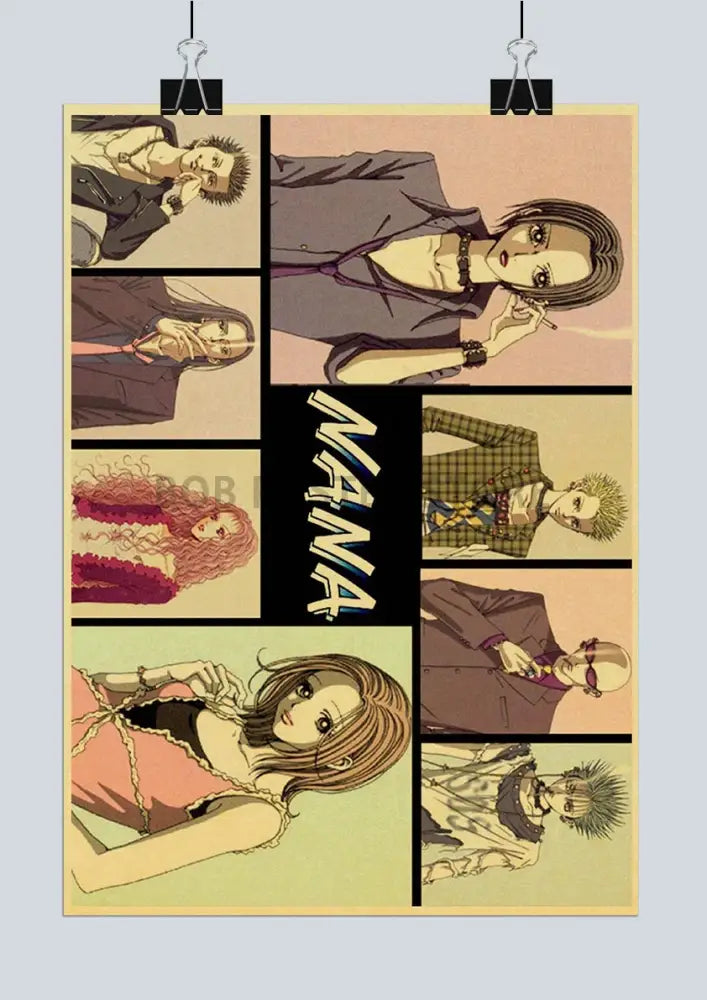 Retro sepia nana anime kraft paper poster bedroom wall decor