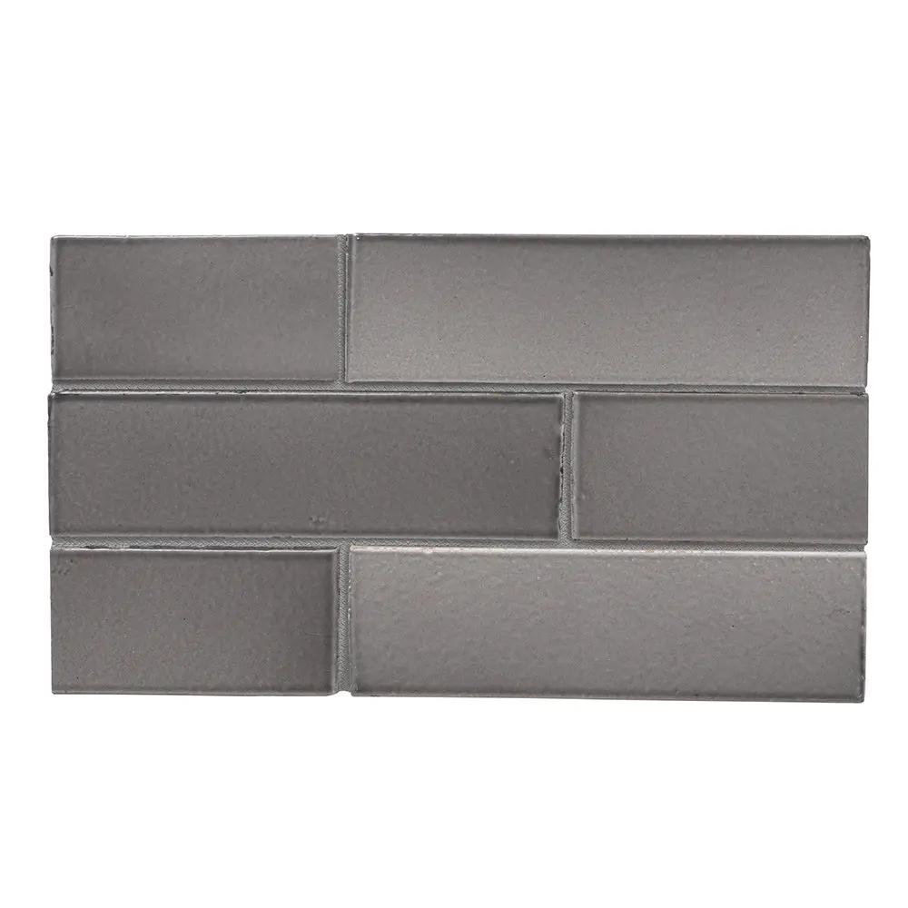 Coastal Concrete Glossy Thin Brick Tiles 2 1/8x7 1/2