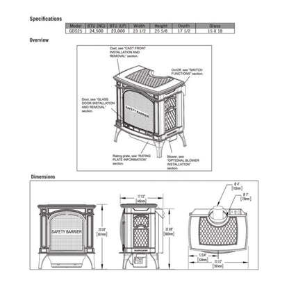 Napoleon Bayfield 25-Inch Direct Vent Electronic Ignition Natural Gas Cast Iron Stove [GDS25NA-1] (SAK95498)