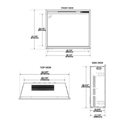 Napoleon Element Self-Trimming Built-In Electric Fireplace [NEFB36/42H-BS-1] (SAK58173)