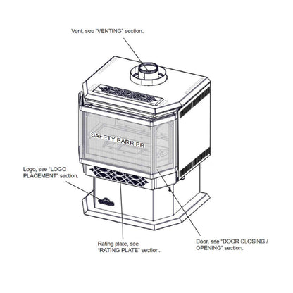 Napoleon Haliburton 50 Direct Vent Millivolt Ignition Compact Natural Gas Stove, 22-Inch [GDS28-1NSB] (SAK81523)