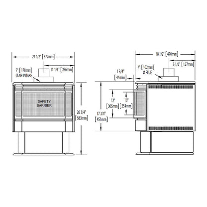 Napoleon Haliburton 50 22-Inch Direct Vent Millivolt Ignition Compact Natural Gas Stove [GDS28-1NSB] (SAK81523)