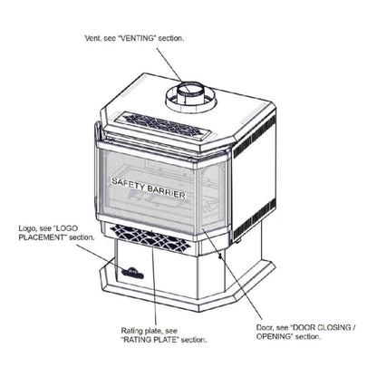 Napoleon Haliburton 50 22-Inch Direct Vent Millivolt Ignition Compact Natural Gas Stove [GDS28-1NSB] (SAK81523)