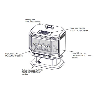 Napoleon Havelock 50 28-Inch Direct Vent Millivolt Ignition Natural Gas Stove [GDS50-1NSB] (SAK37589)