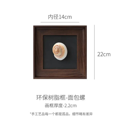 Natural abalone shell brown decorative painting frame living room art