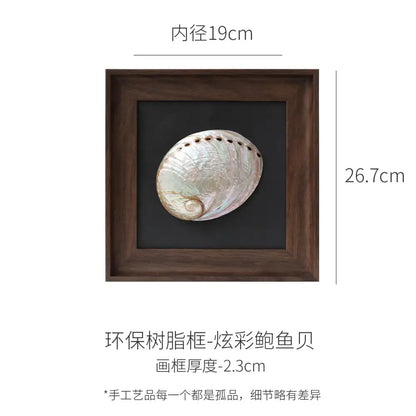 Natural abalone shell brown decorative painting frame living room art