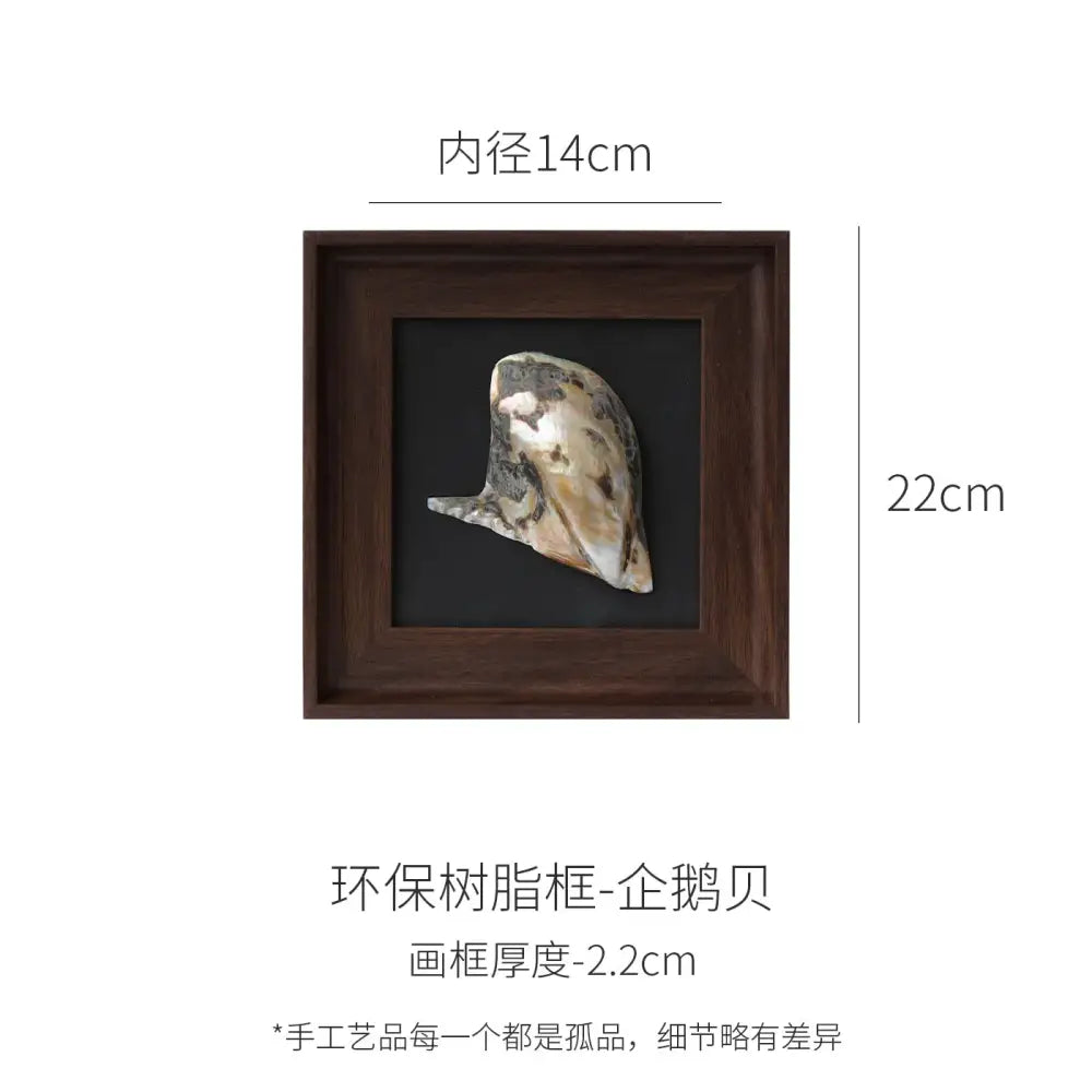 Natural abalone shell brown decorative painting frame living room art