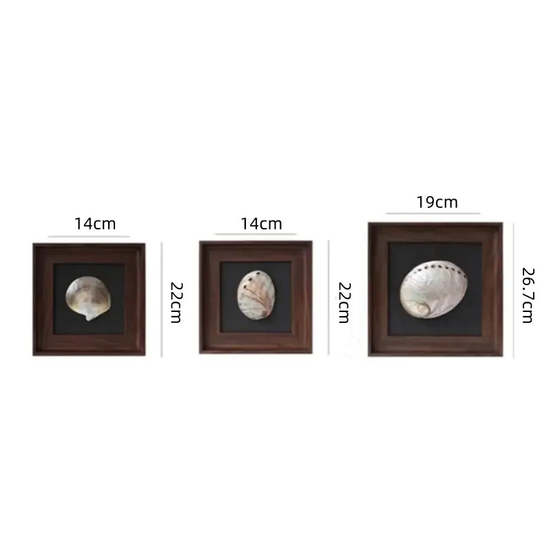 Natural abalone shell brown decorative painting frame living room art