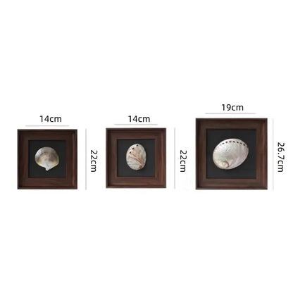 Natural abalone shell brown decorative painting frame living room art
