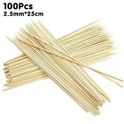 Natural bamboo bbq skewers 100pcs kitchen grilling tool