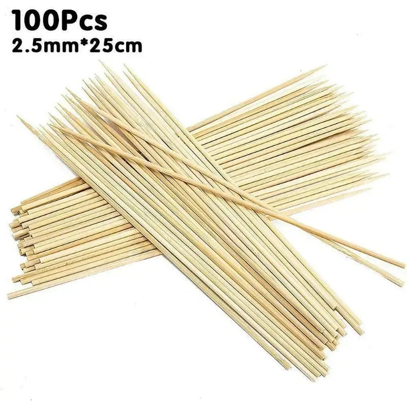 Natural bamboo bbq skewers 100pcs kitchen grilling tool