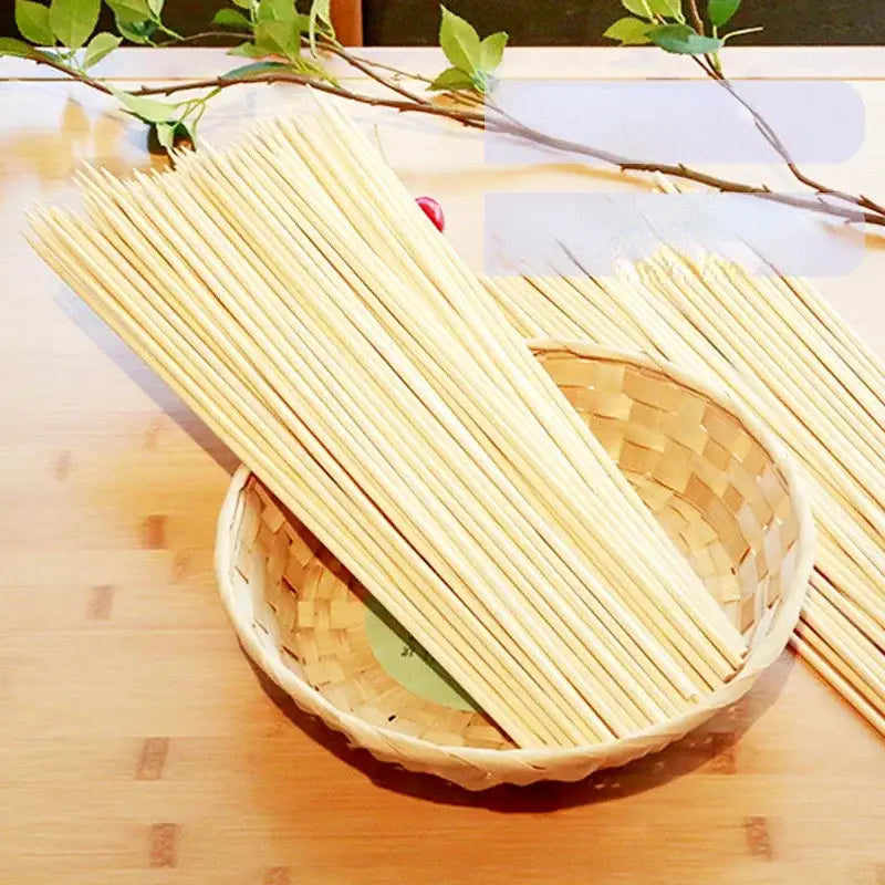 Natural bamboo bbq skewers 100pcs kitchen grilling tool