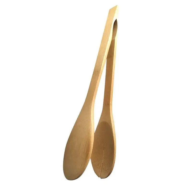 Natural bamboo kitchen food tongs set of 4 – kitchen salad servers