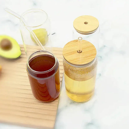 Natural bamboo lid for glass cup – kitchen drinkware accessory