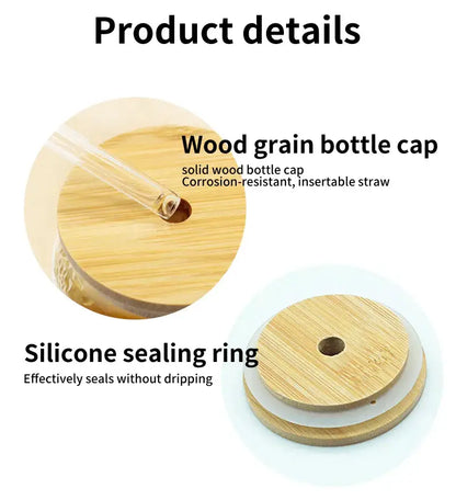 Natural bamboo lid for glass cup – kitchen drinkware accessory