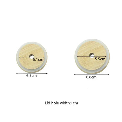 Natural bamboo lid for glass cup – kitchen drinkware accessory