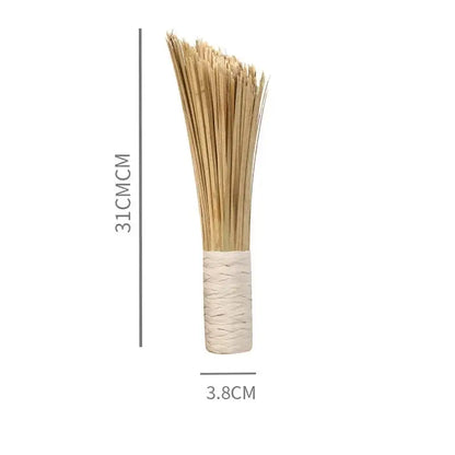Natural bamboo pot brush set with wood and twine wraps for kitchen