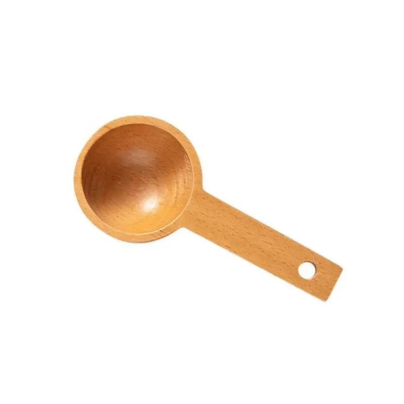 Natural beech wood tablespoon coffee scoop set of 5 kitchen spoons