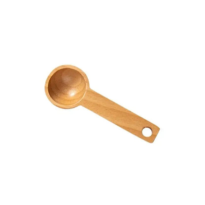 Natural beech wood tablespoon coffee scoop set of 5 kitchen spoons