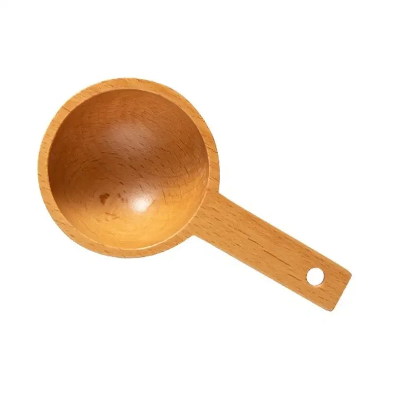 Natural beech wood tablespoon coffee scoop set of 5 kitchen spoons