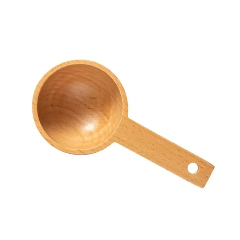 Natural beech wood tablespoon coffee scoop set of 5 kitchen spoons