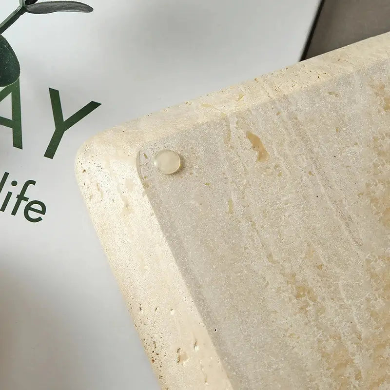 Natural beige travertine marble plate kitchen and bathroom tray