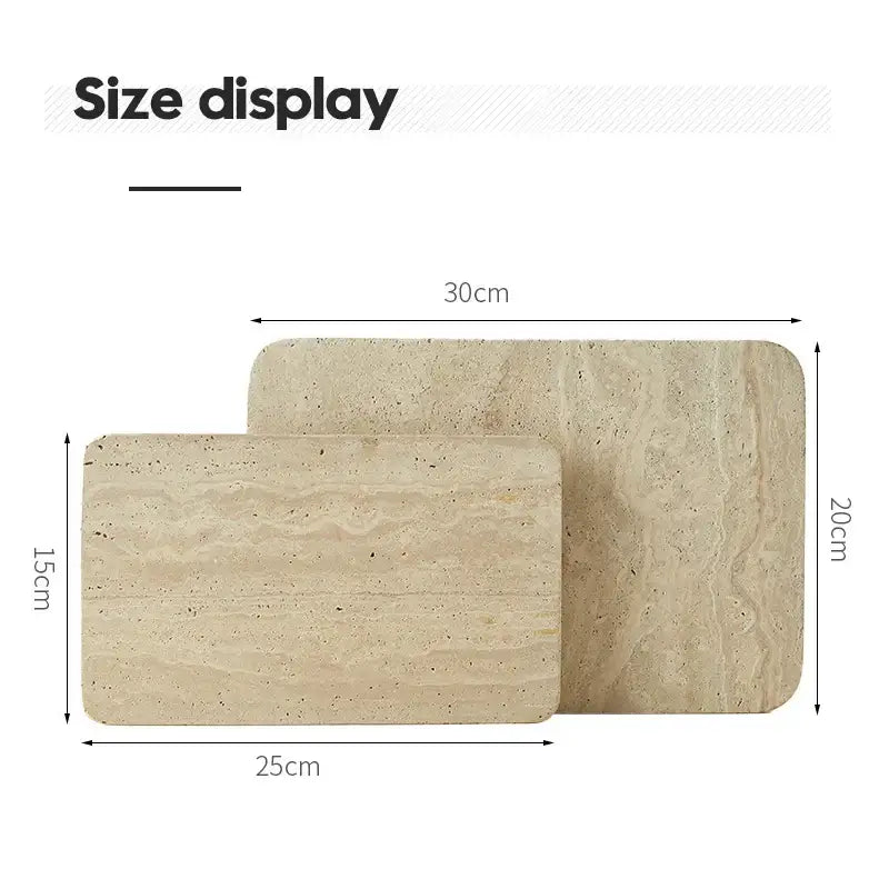 Natural beige travertine marble plate kitchen and bathroom tray