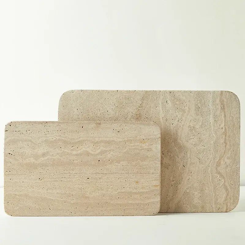 Natural beige travertine marble plate kitchen and bathroom tray