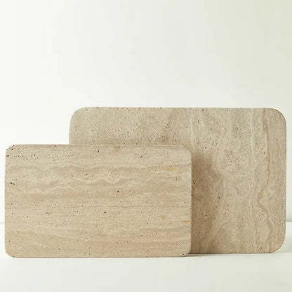 Natural beige travertine marble plate kitchen and bathroom tray