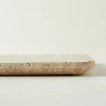 Natural beige travertine marble plate kitchen and bathroom tray