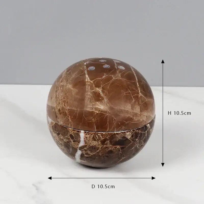 Natural beige travertine sphere incense burner living room decor