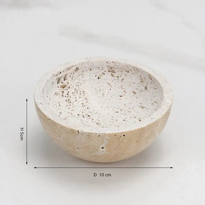 Natural beige travertine sphere incense burner living room decor